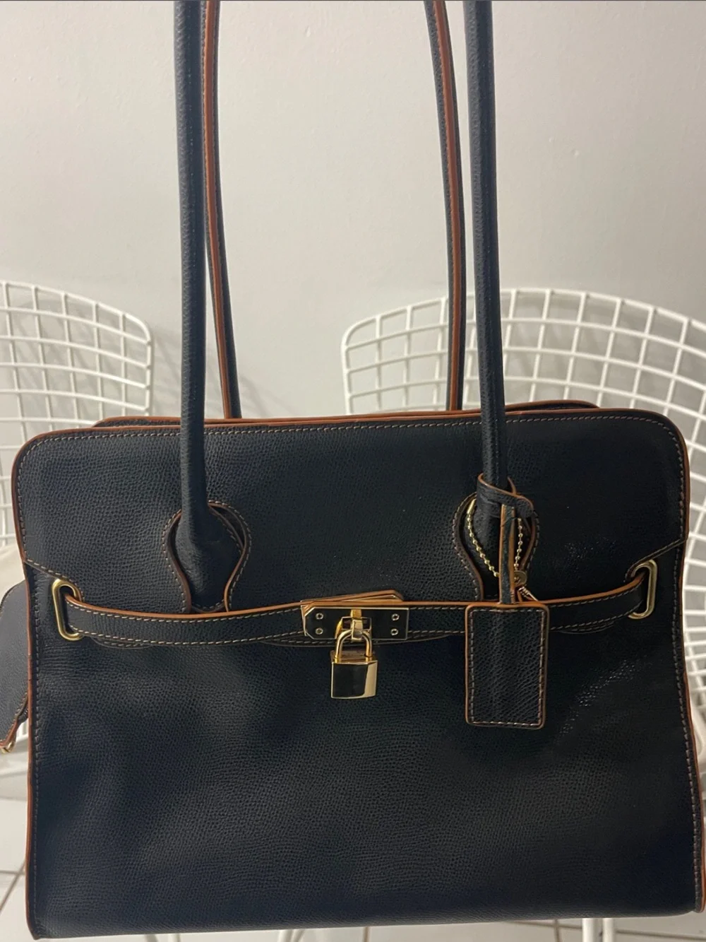 Cece Kent Nantucket Carrier – Black Pebble Leather